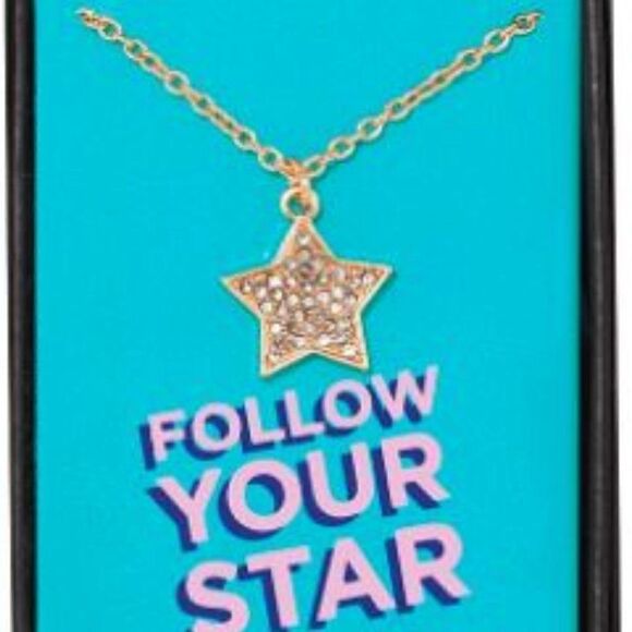 Pave Star Goldtone Pendant Crystal Accent Necklace - Picture 1 of 4